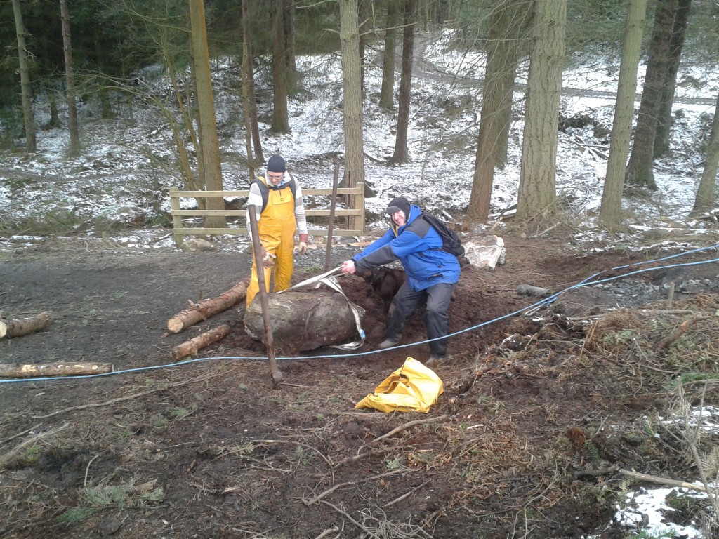 Auchengean technical trail day 1... Find biggest rock and move!